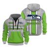 Seahawks Personalization 3D Half zip Hoodie