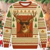 Smoking Deer Hunter Christmas Ugly Sweater