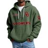 Sooners EST 1895 College Football Half Zip Waffle Hoodie