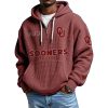 Sooners EST 1895 College Football Half Zip Waffle Hoodie 3