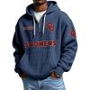 Sooners EST 1895 College Football Half Zip Waffle Hoodie 4