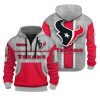 Texans Personalization 3D Half zip Hoodie