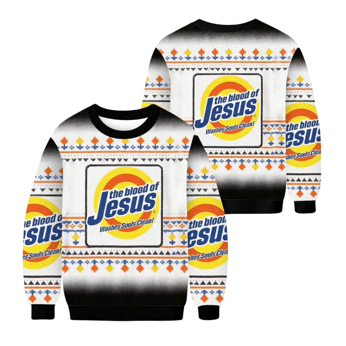 The Blood Of Jesus Washes Souls Clean Christmas Ugly Sweater