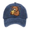 Unisex Bears Eating Cheese Football Lover Print Hat
