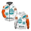 Unisex Dolphins Printed Bold Zip Hoodie