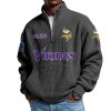 Vikings EST 1919 Half Zip Waffle Hoodie