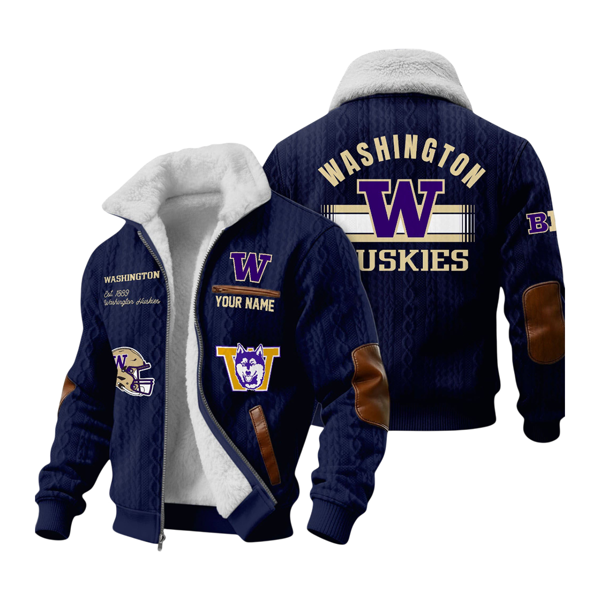 Winter Fleece Huskies Est 1889 Jacket