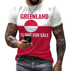 Retro Greenland Not For Sale Printed Casual T shirt