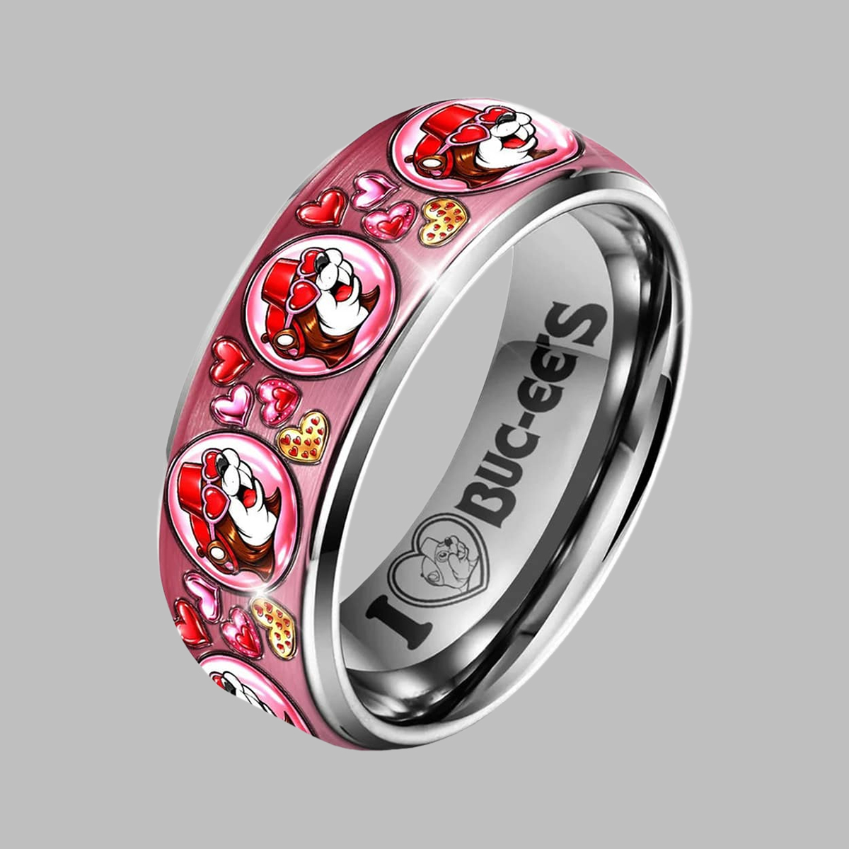 2026 Buc-ee's x Valentine Day Silver Tungsten Ring