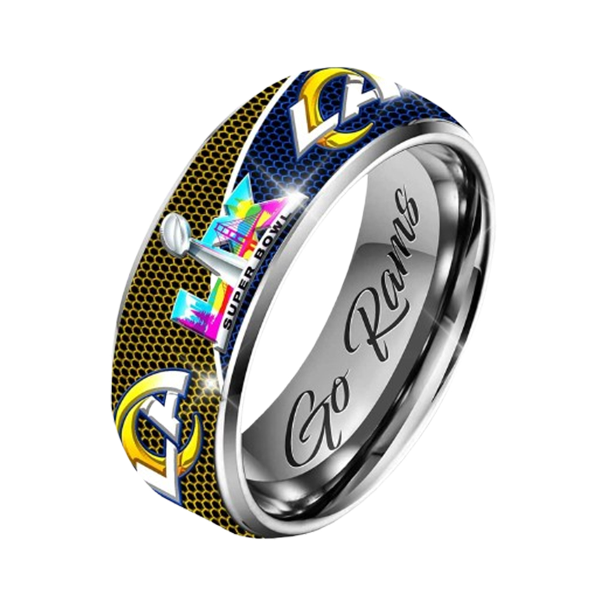 2026 Rams SB LX Silver Tungsten Ring