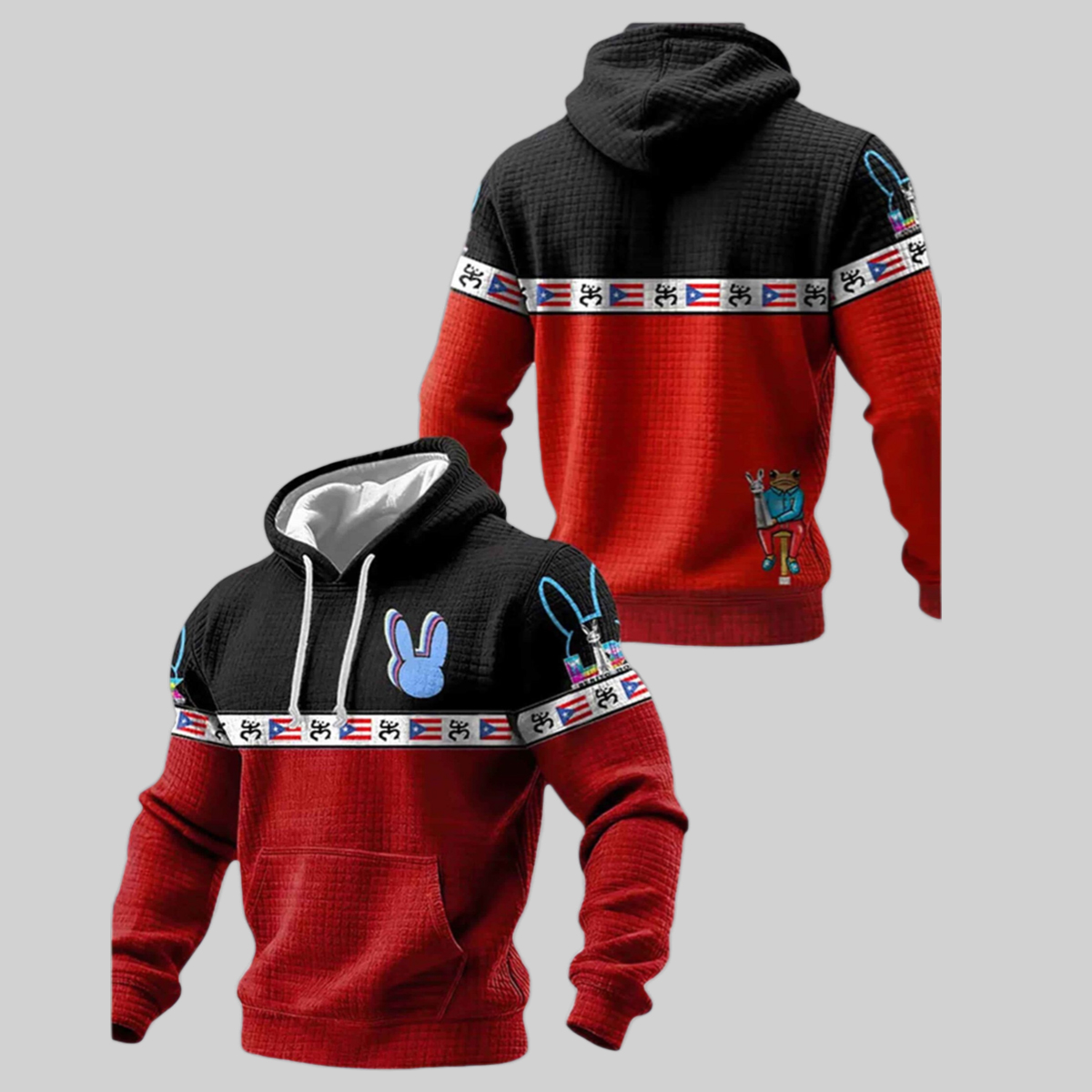 Bad Bunny Benito Bowl Puerto Rico Waffle Hoodie 2026