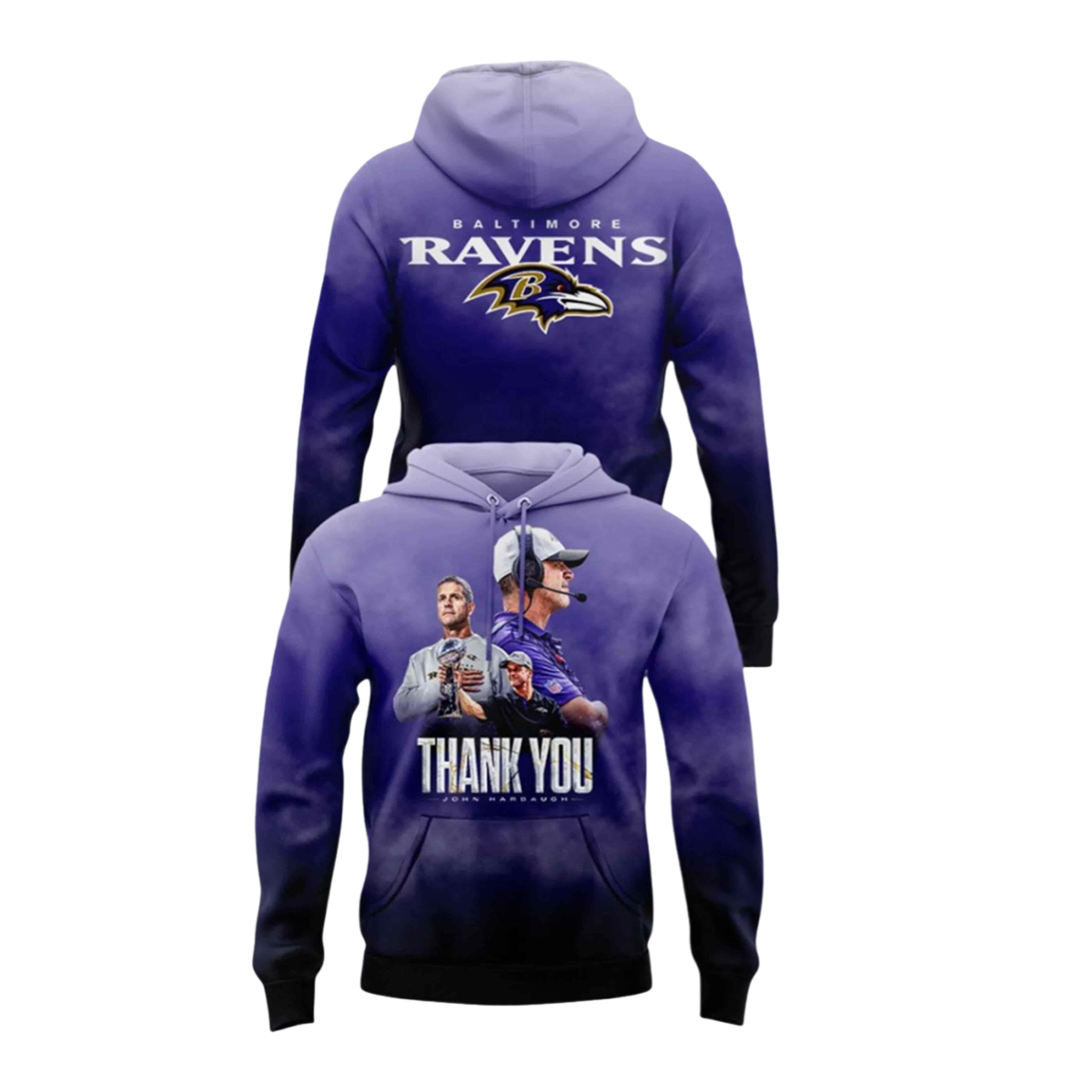 Baltimore Ravens Thank You Coach Harbaugh Hoodie
