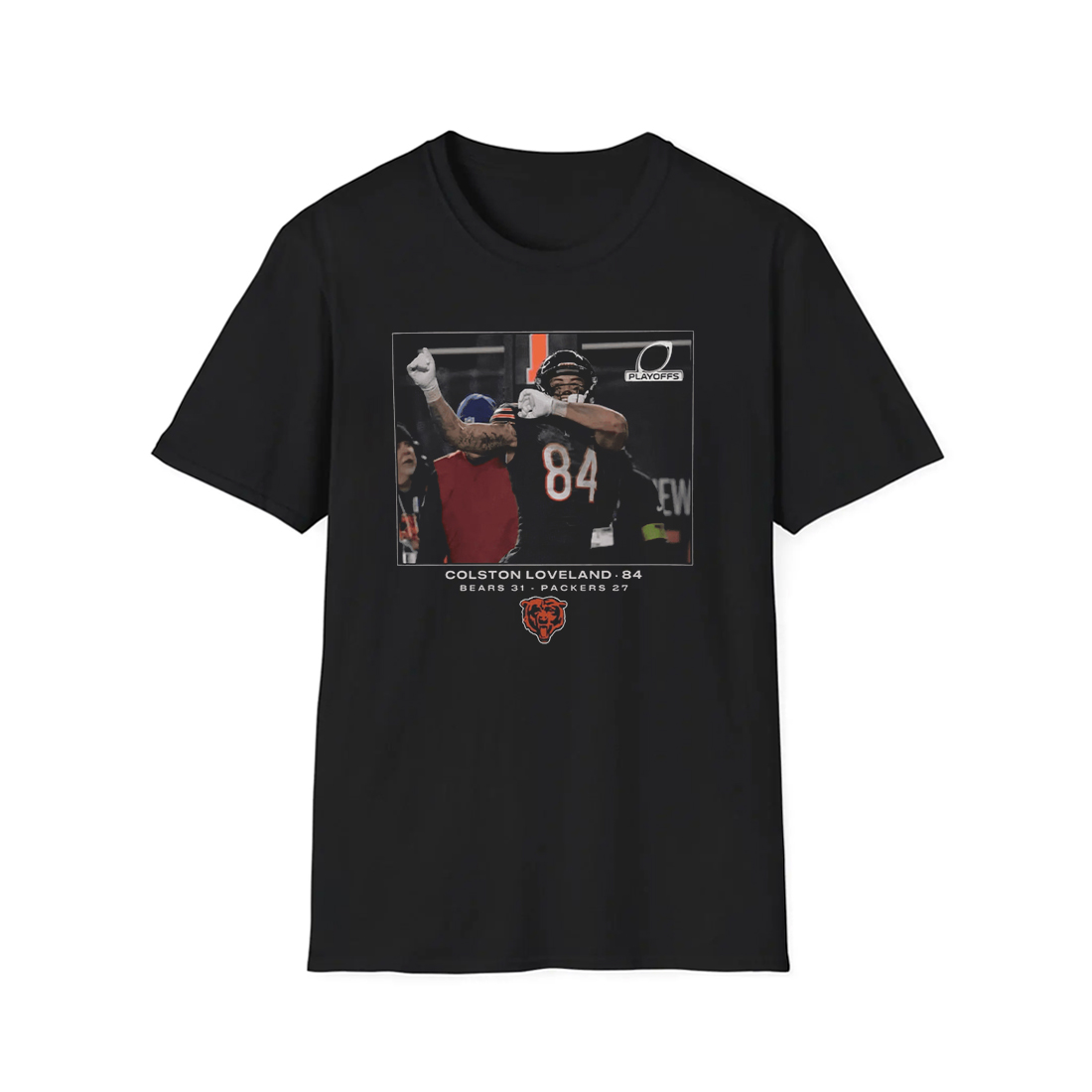 Bears Colston Loveland Black Flash Features Wild Card Shirt