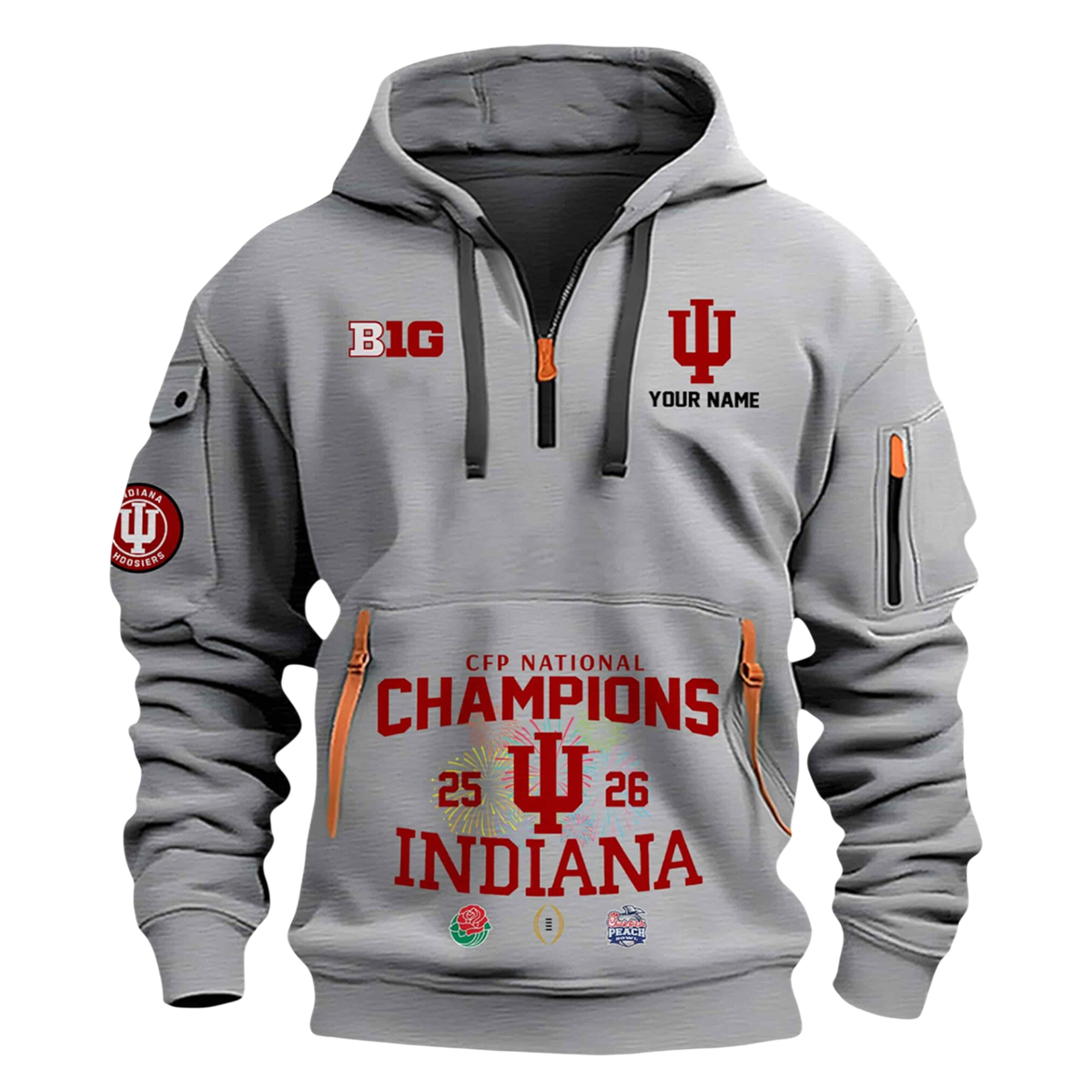Indiana National Champions Quarter Zip Hoodie 2026 2