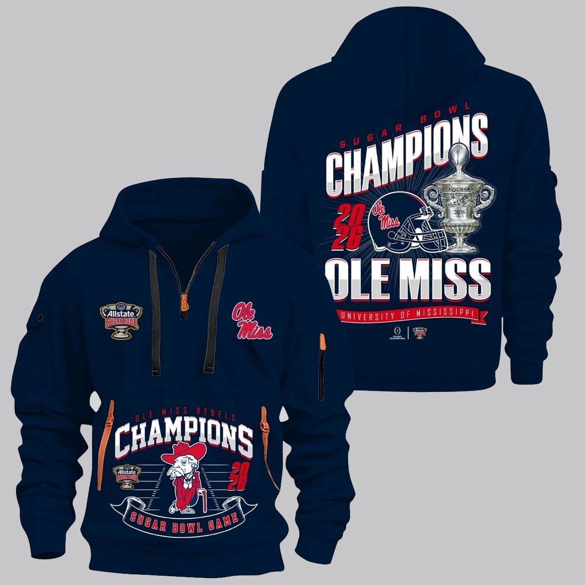 Ole Miss Sugar Bowl Champions 2026 Quarter Zip Hoodie