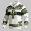 Patrick Day Celtic Crucifix Clover Art Print Casual Hoodie