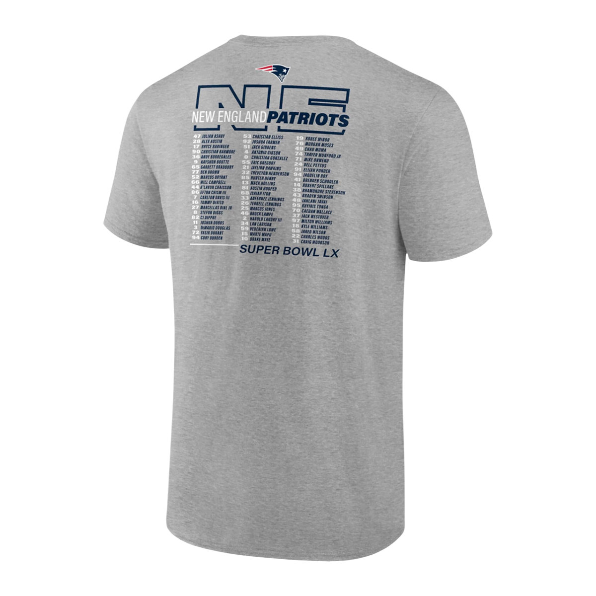 Patriots AFC Champions Super Bowl LX Roster Shirt 2
