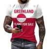 Retro Greenland Not For Sale Printed Casual T shirt