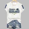 Retro Seahawks Champions Football Printed T Shirt