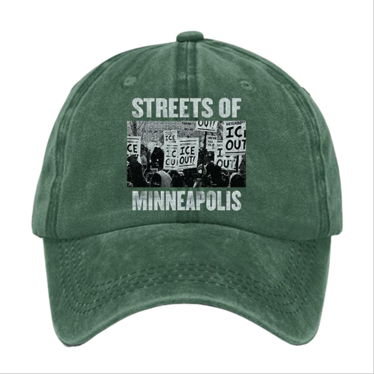 Retro Streets Of Minneapolis Print Baseball Hat