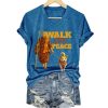 Retro Walk For Peace Monks With Aloka Dog Print T Shirt 2