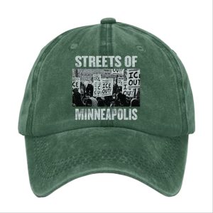Retro Streets Of Minneapolis Print Baseball Hat 1