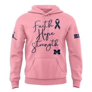 Michigan Men's Basketball Faith Hope Strength 2026 Pink Hoodie