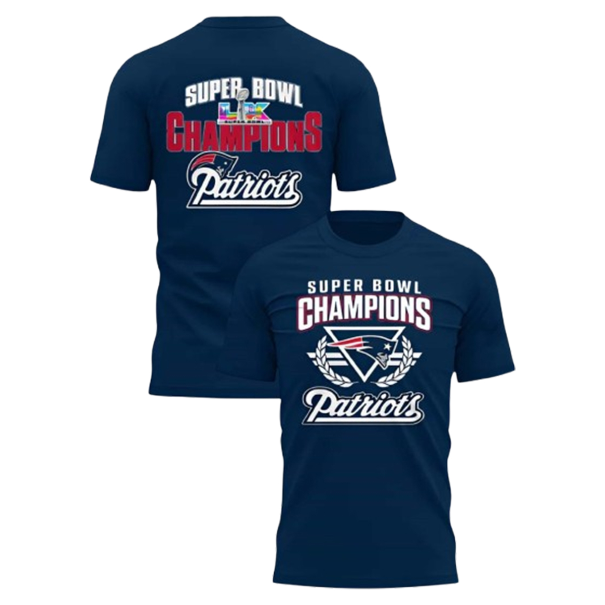New England Patriots Super Bowl LX 2026 Champions T-Shirt