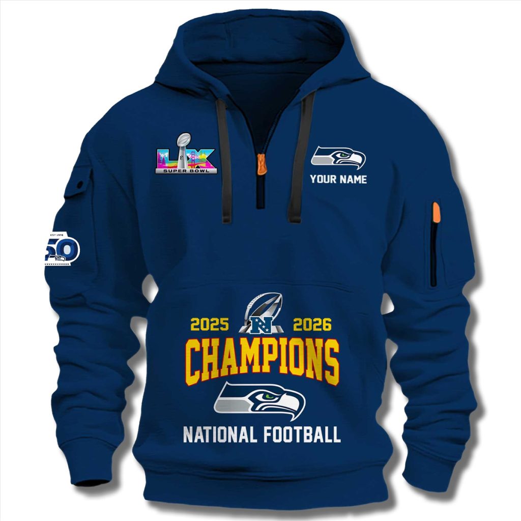 Seahawks 2025 2026 NFC Championship Quarter Zip Hoodie