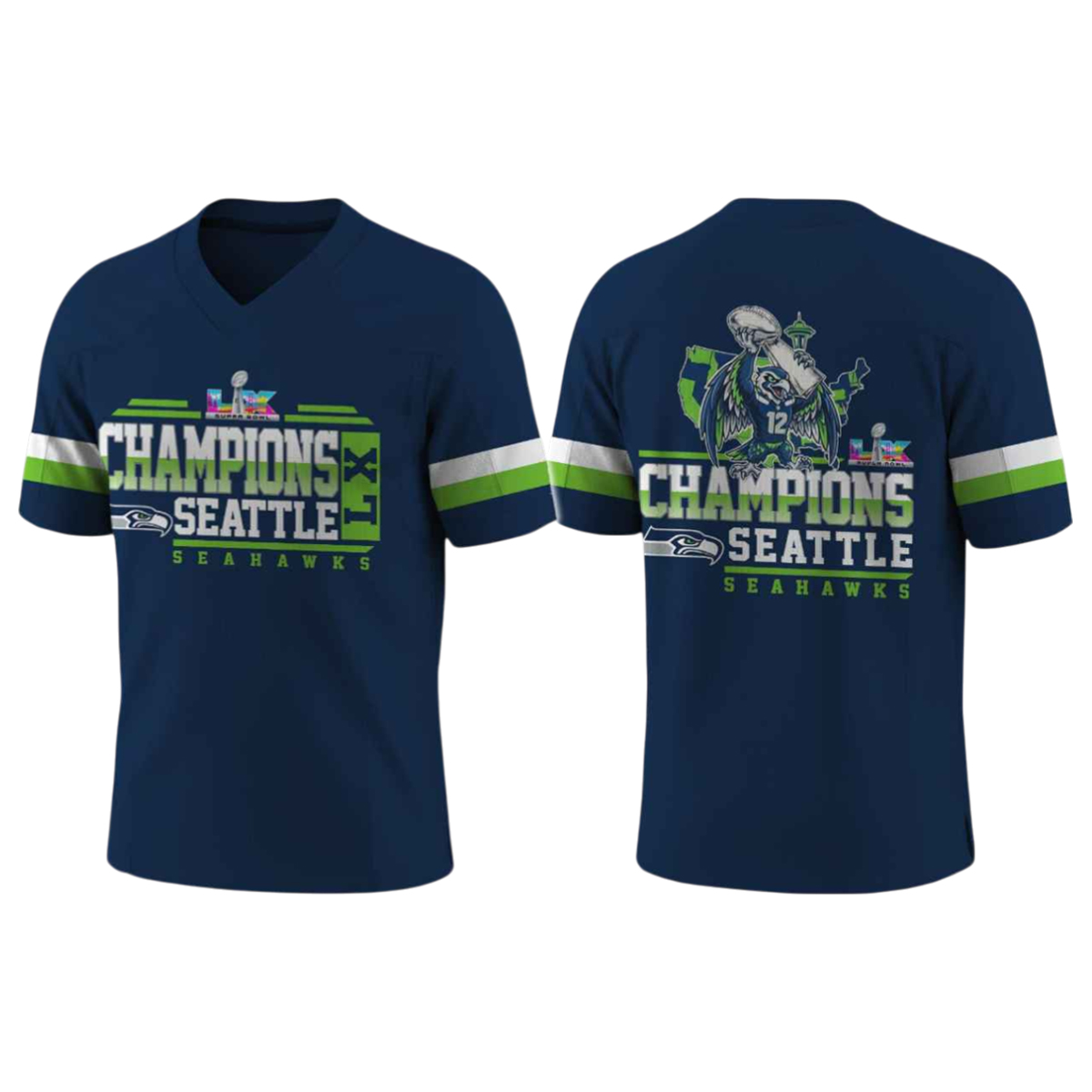 Seahawks SB LX Champions Football Jersey