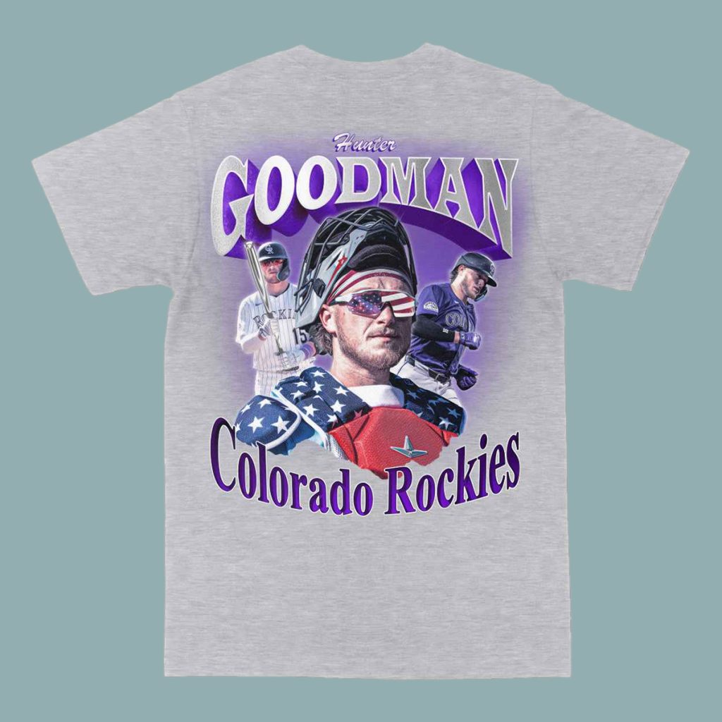 2026 Giveaway Rockies Hunter Goodman T shirt