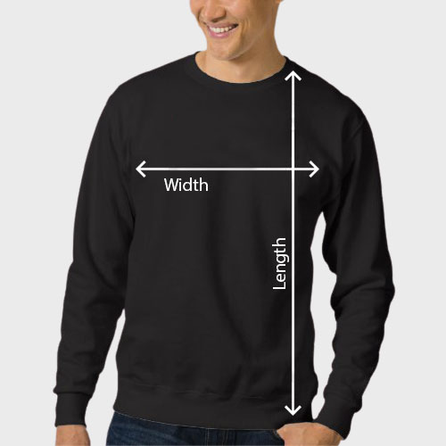 Crewneck sweatshirt size chart