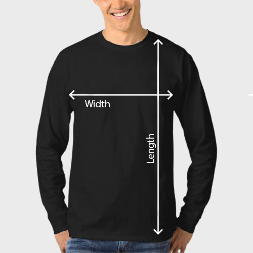 Long sleeve T Shirt size chart
