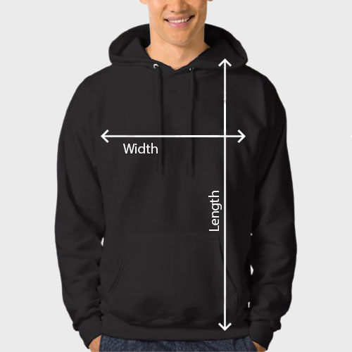 Unisex hoodie size chart