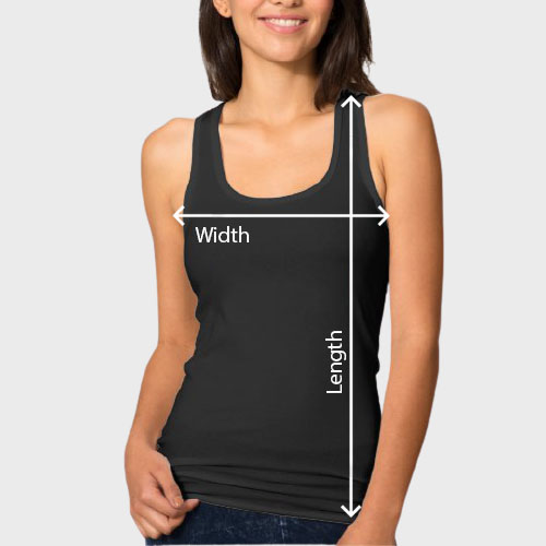 Women racerback tank top size chart