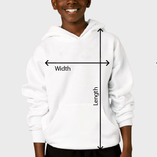 Youth pullover hoodie size chart