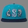 Mariners Aqua Blue Fish Embroidered 2026 Hat 2