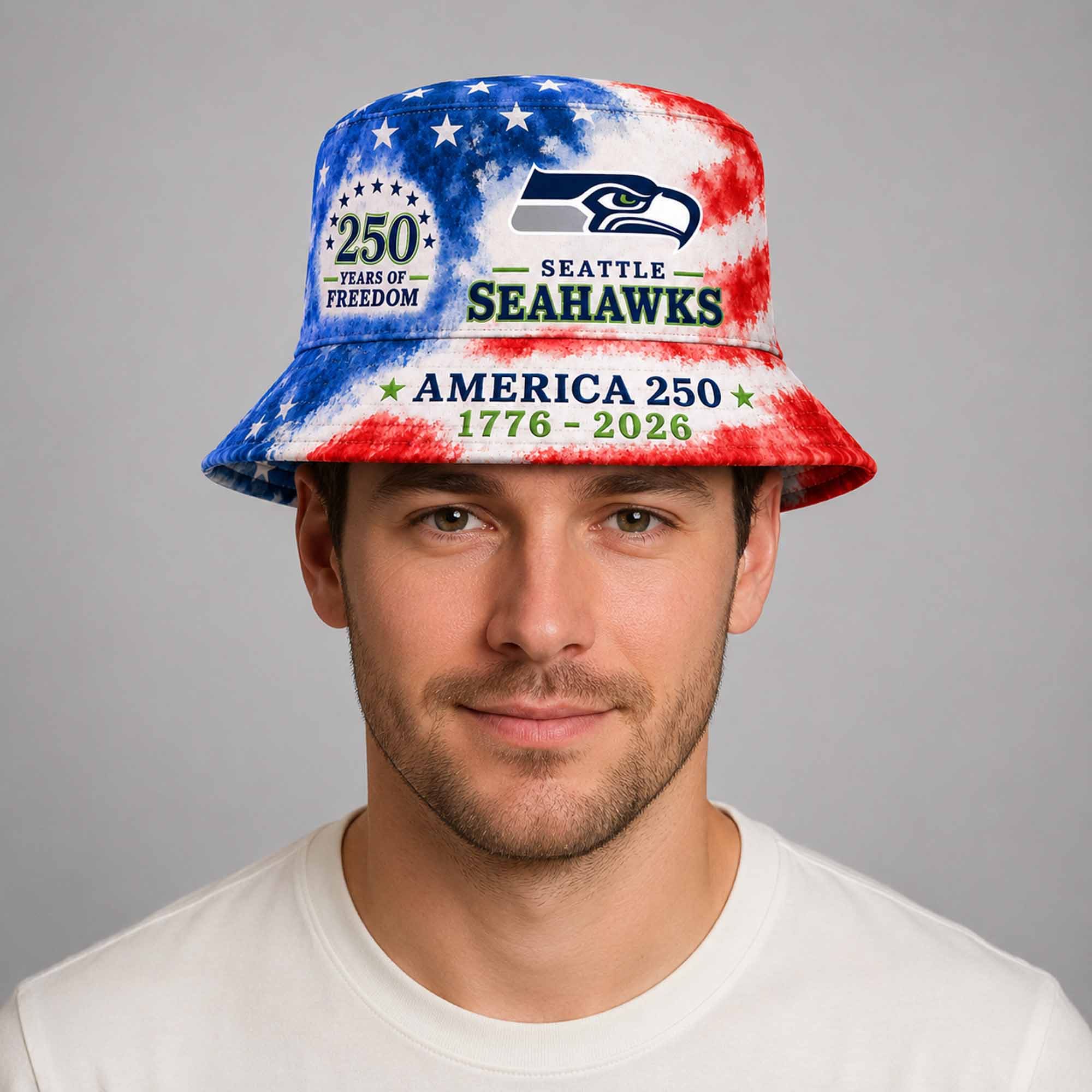 Seahawks 250th Anniversary Years Of Freedom Bucket Hat 1 Seahawks 250th Anniversary Years Of Freedom Bucket Hat 1