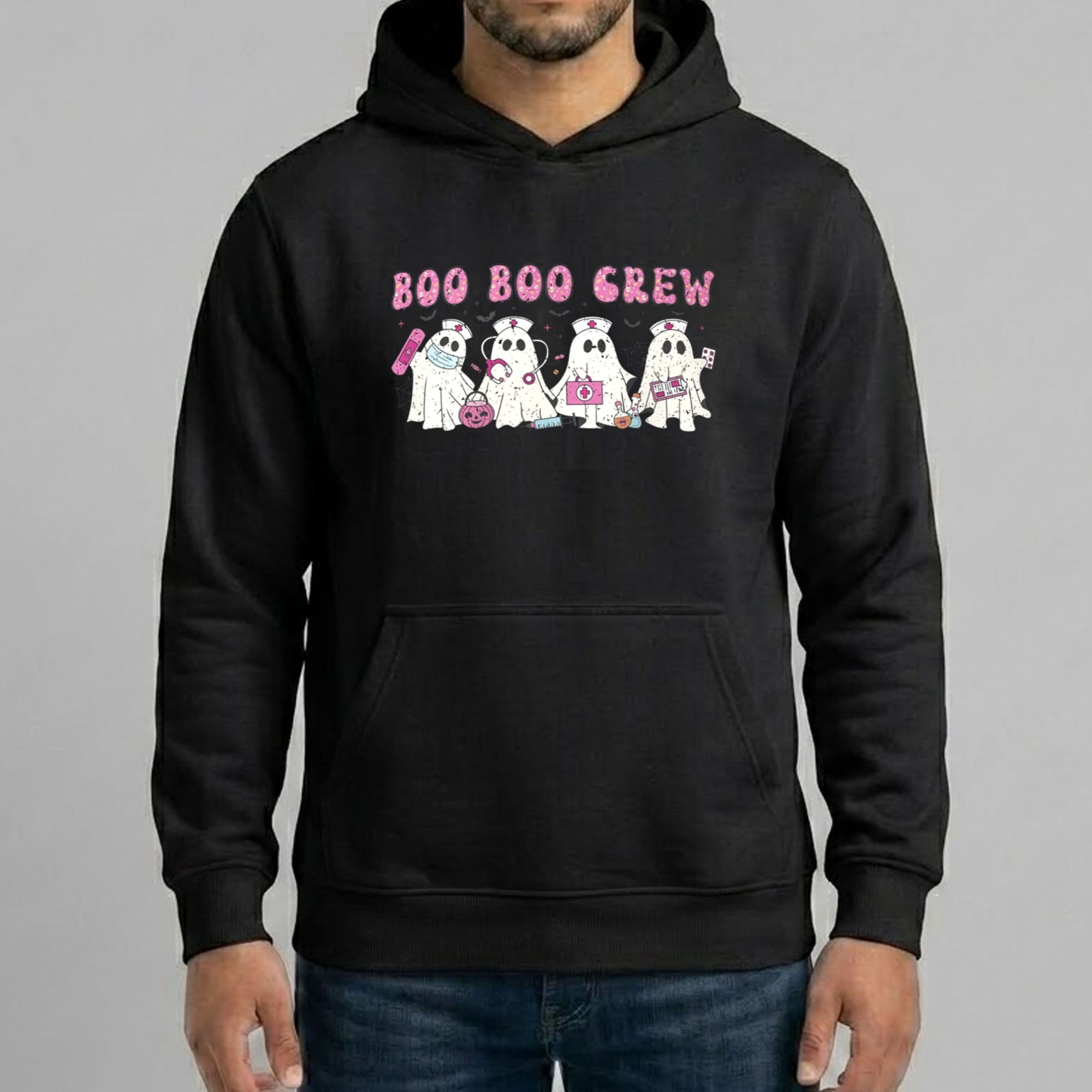 Boo Boo Crew Funny Ghost Nurse Halloween Hoodie