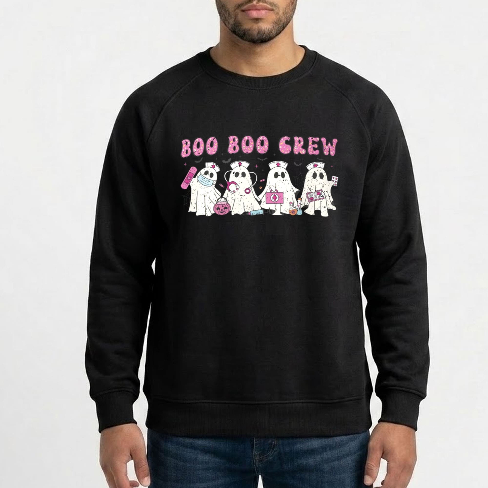 Boo Boo Crew Funny Ghost Nurse Halloween Sweatshirt