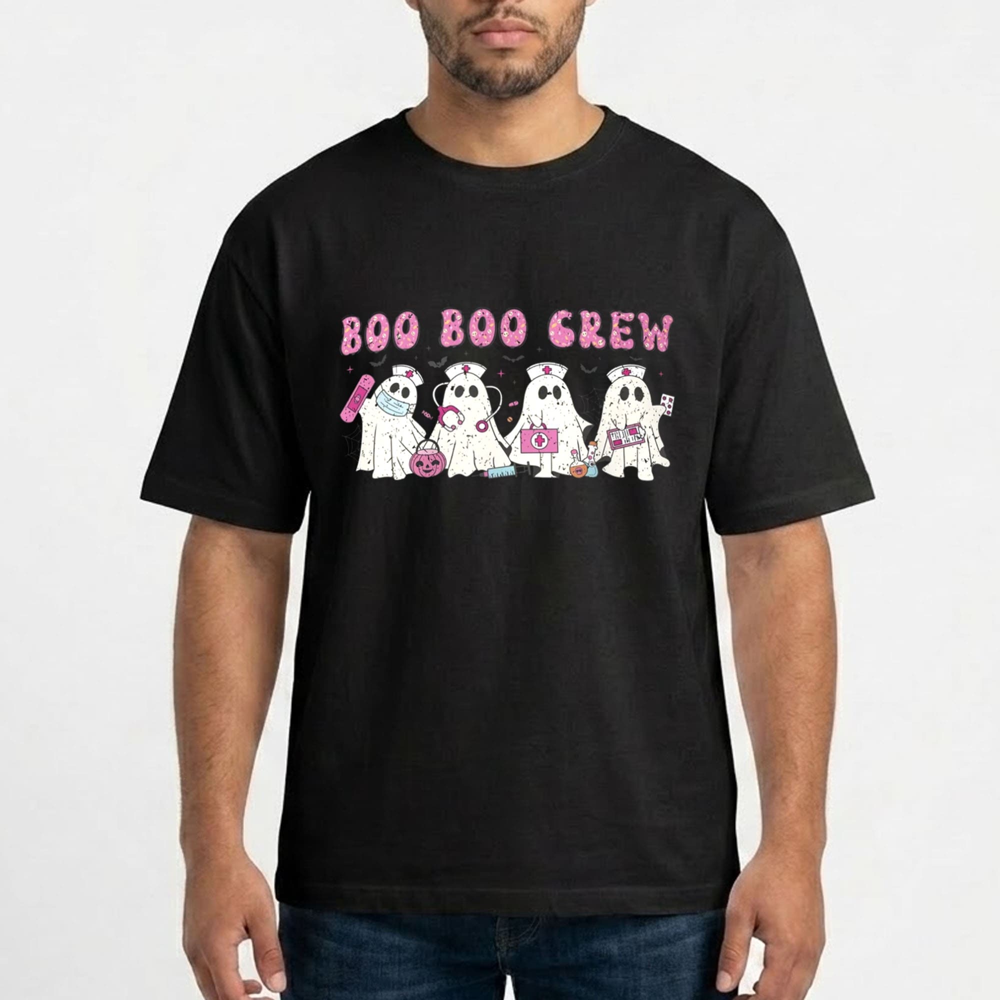 Boo Boo Crew Funny Ghost Nurse Halloween T Shirt