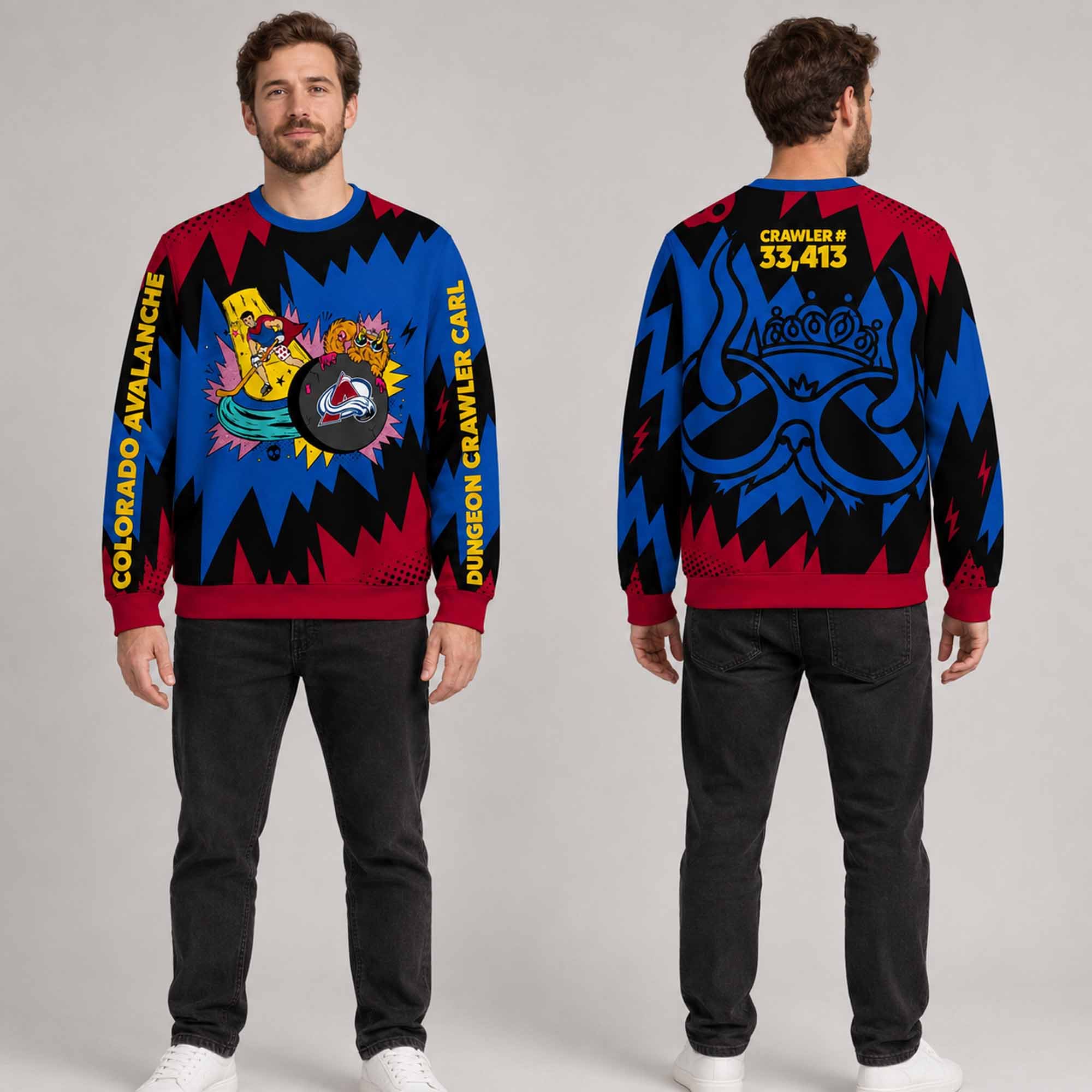Colorado Avalanche Dungeon Crawler Carl Crewneck Sweatshirt 1