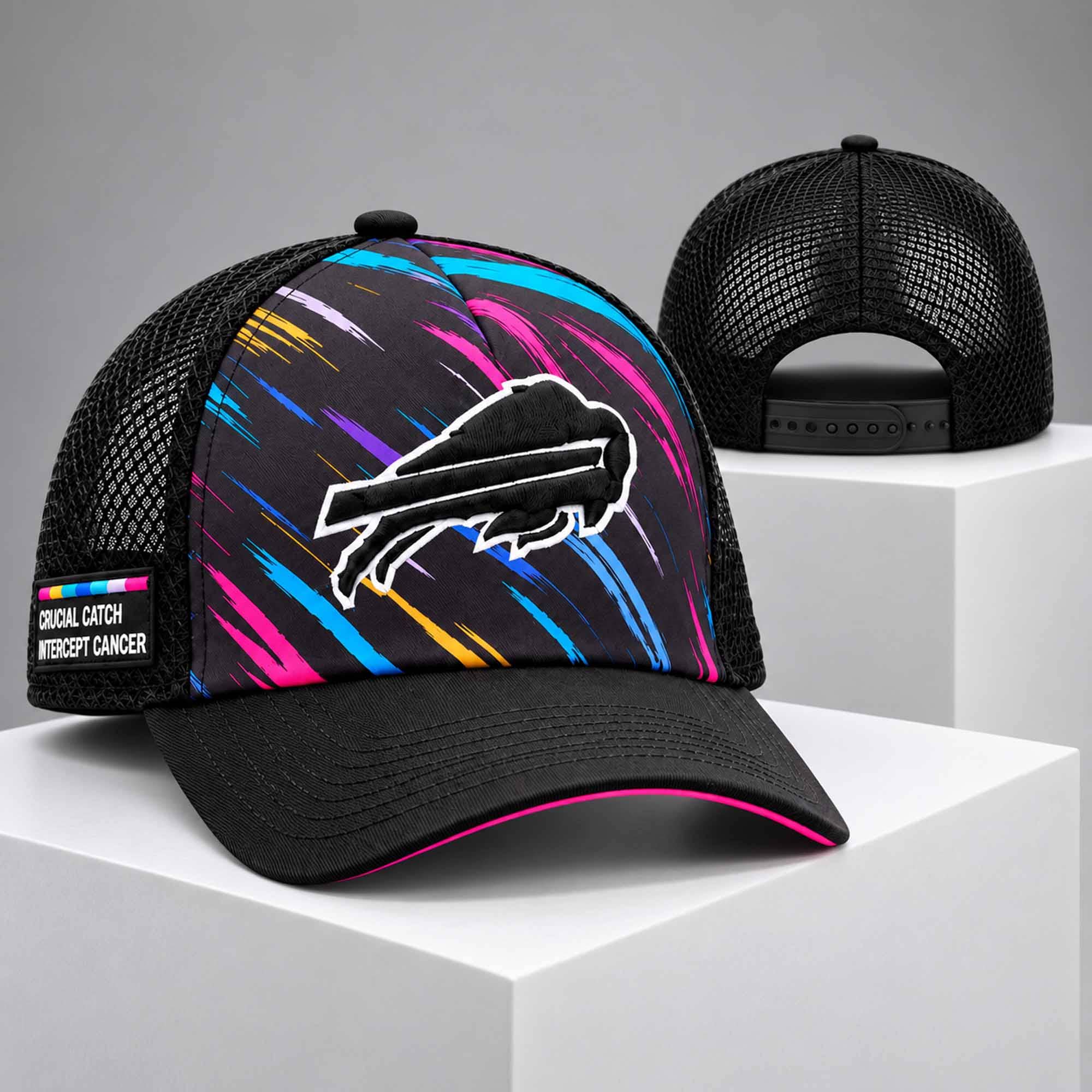 2026 Josh Allen Buffalo Bills Crucial Catch Intercept Cancer Hat 1